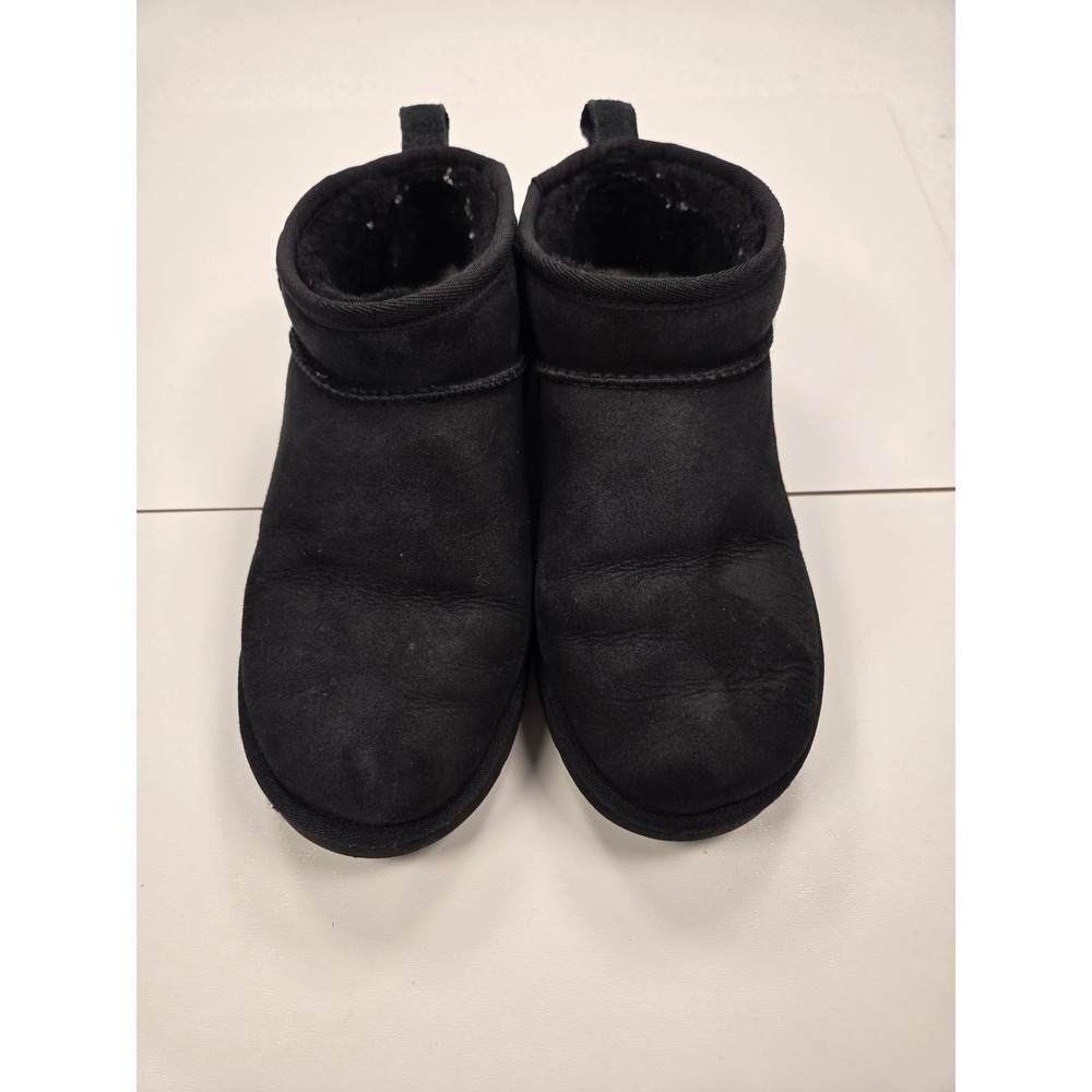 UGG Classic Ultra Mini Black Suede Ankle Boots Womens 8 1116109 - Picture 3 of 6